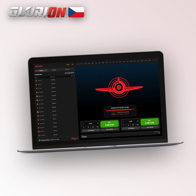 In-game statistiky a round history Aviatoru v Glorion Casino – graf násobitelů