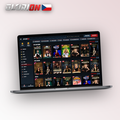 Glorion Casino PC klient na monitoru s plným katalogem více než 11 000 her