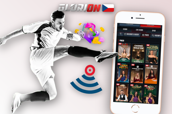 Mobilní aplikace Glorion Casino na smartphonu s plnou herní lobby pro Android a iOS