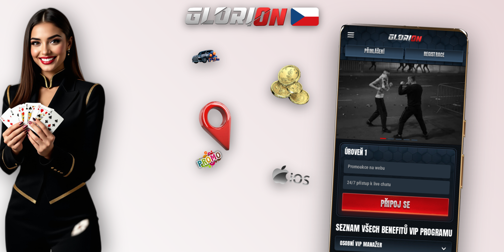 Glorion Casino promo kód – chybová hláška vs. úspěšné potvrzení s živým chatem