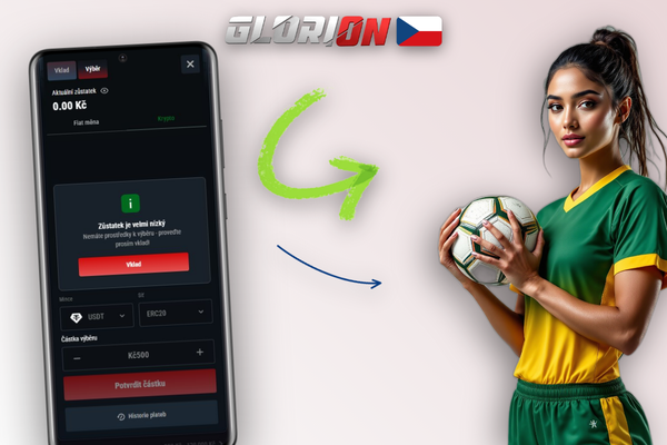 Glorion Casino sportovní sázky na mobilu s fotbalovými kurzy v reálném čase