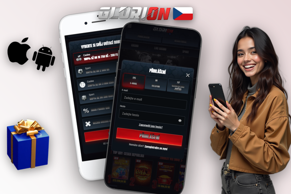 Glorion Casino registrace jedním tlačítkem na mobilu – zlaté tlačítko Hrát