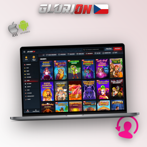 Glorion Casino na počítači — desktopový klient otevřený na notebooku s herním rozhraním